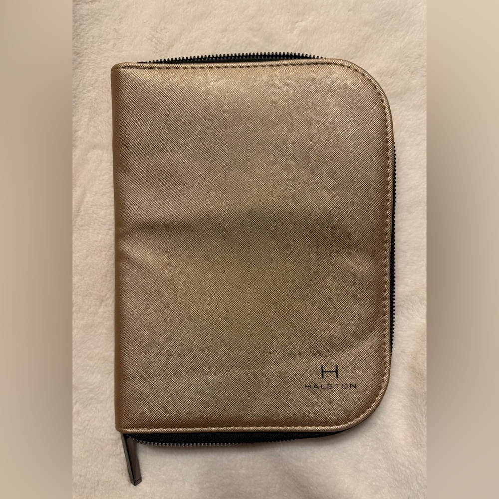 Halston Heritage Metallic Gold Travel Jewelry Case